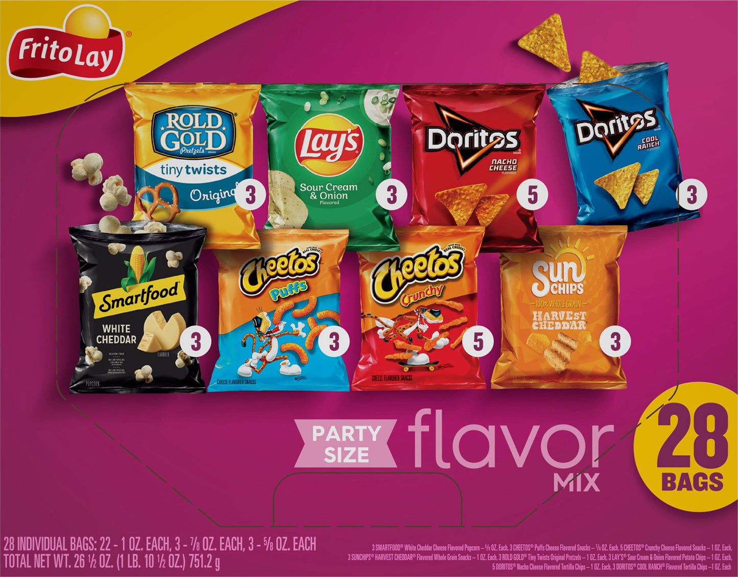 Frito Lay Flavor Mix Variety 26 1/2 Oz 28 Count