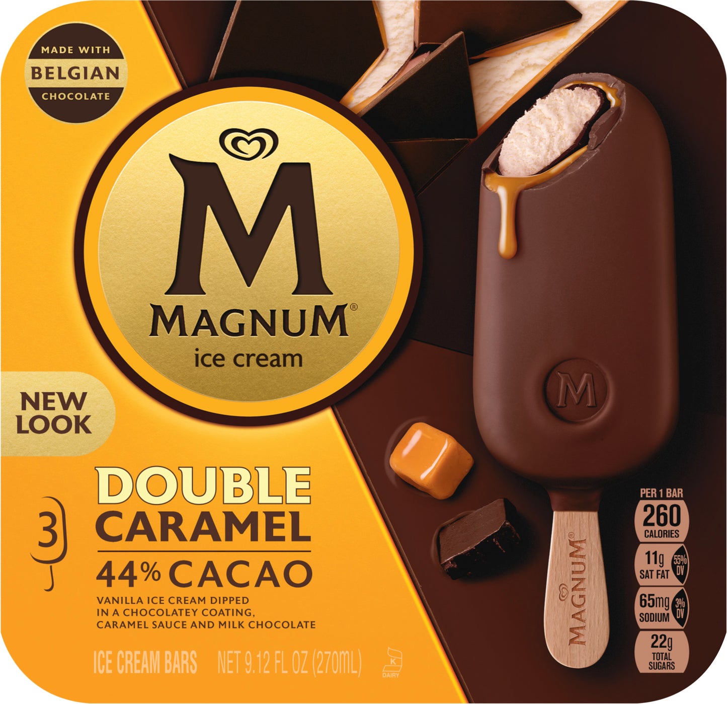Magnum Double Caramel Ice Cream Bars 3 ea