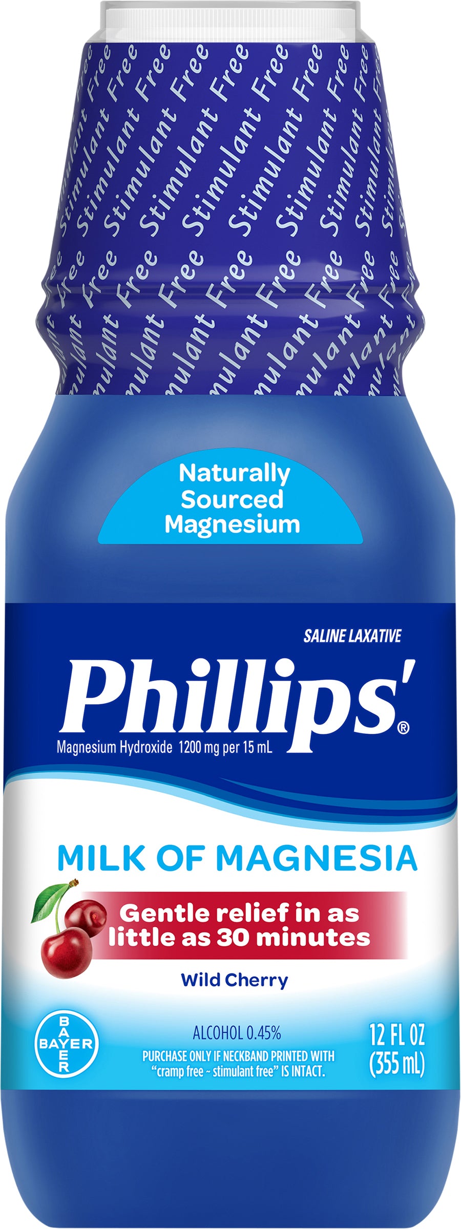 Phillips' Milk Of Magnesia Wild Cherry Saline Laxative 12 oz Bottle