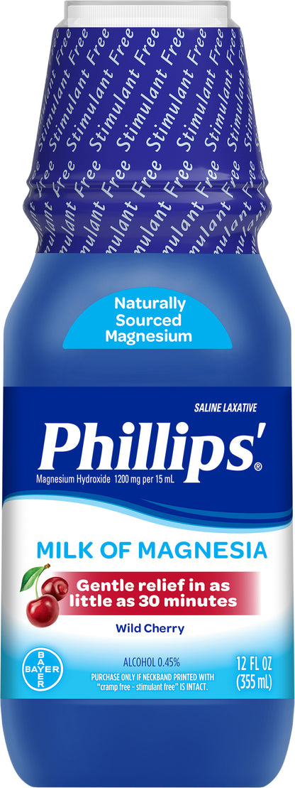 Phillips' Milk Of Magnesia Wild Cherry Saline Laxative 12 oz Bottle