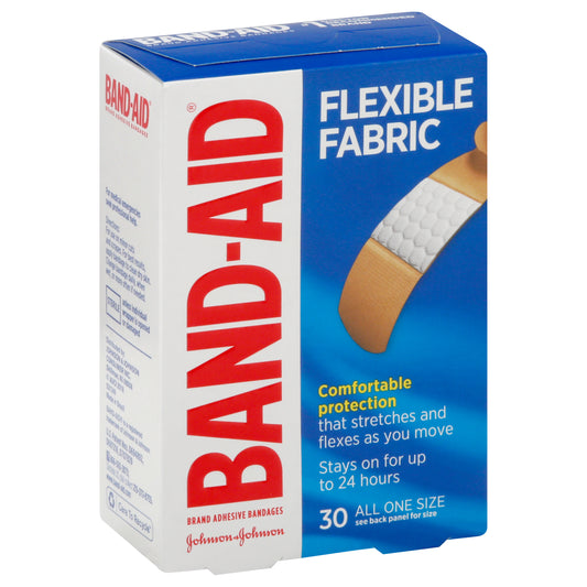 Band Aid Flexible Fabric All One Size Bandages 30 ea