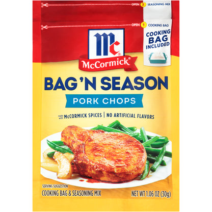 McCormick® Bag 'n Season Pork Chops Cooking Bag & Seasoning Mix 1.06 oz. Packet