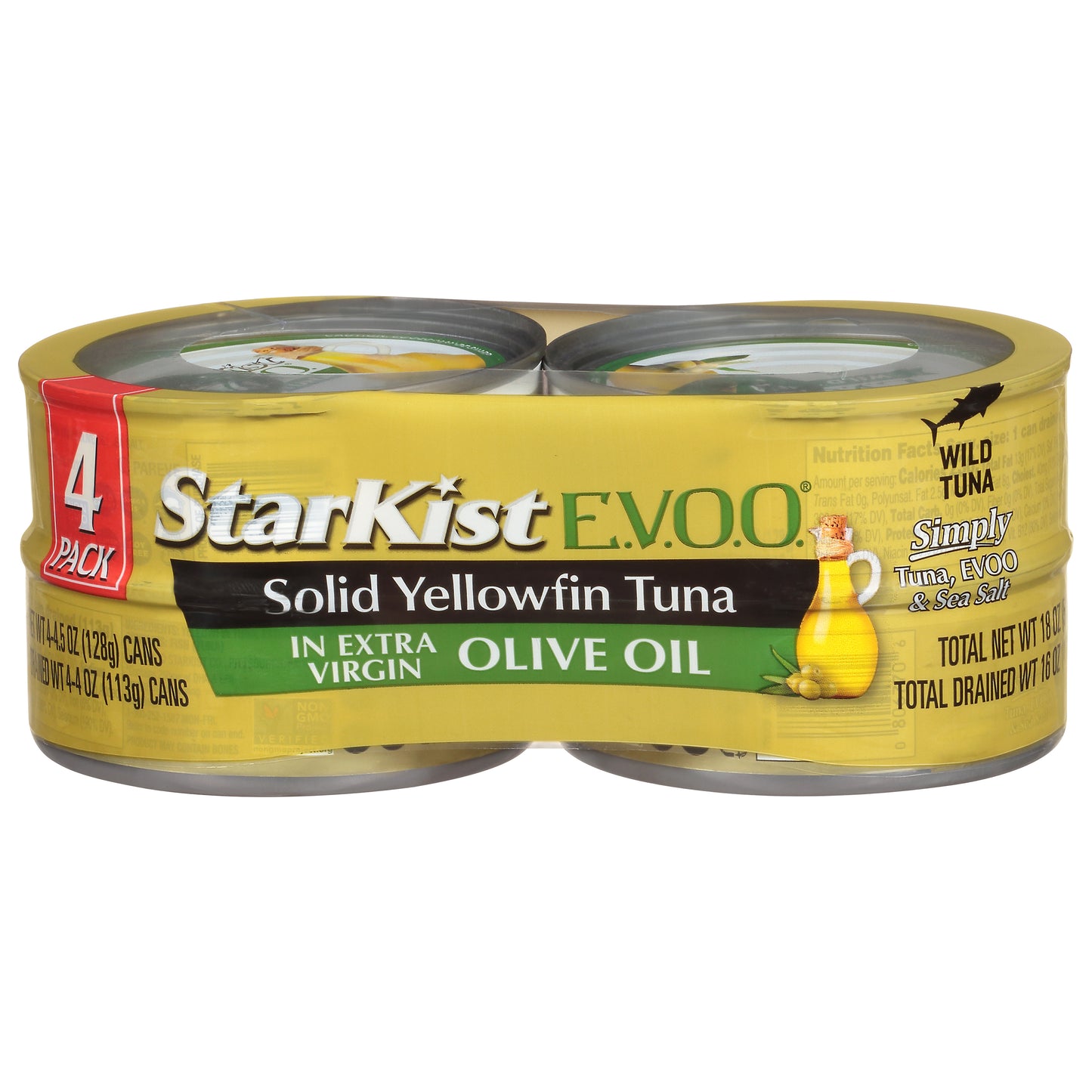 StarKist E.V.O.O. Solid Yellowfin Tuna in Extra Virgin Olive Oil 4 - 4.5 oz Cans