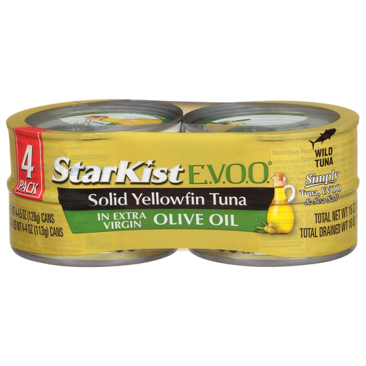 StarKist E.V.O.O. Solid Yellowfin Tuna in Extra Virgin Olive Oil 4 - 4.5 oz Cans