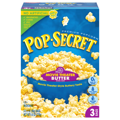Pop-Secret 3 Pack Premium Movie Theater Butter Popcorn 3 Bags 3.2 oz Bag 3 ea