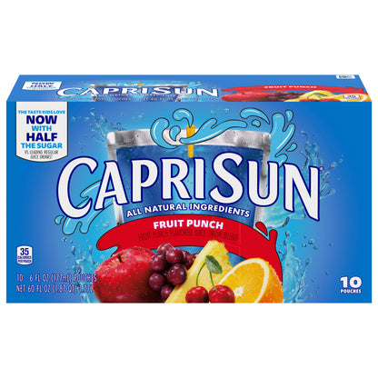 Capri Sun Fruit Punch Juice Drink Blend 10 - 6 fl oz Pouches