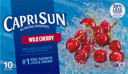 Capri Sun Base Wild Cherry 10ct Carton (68794-00001 - C34343576) 60 fl oz (1.87 qt) 1.77L English