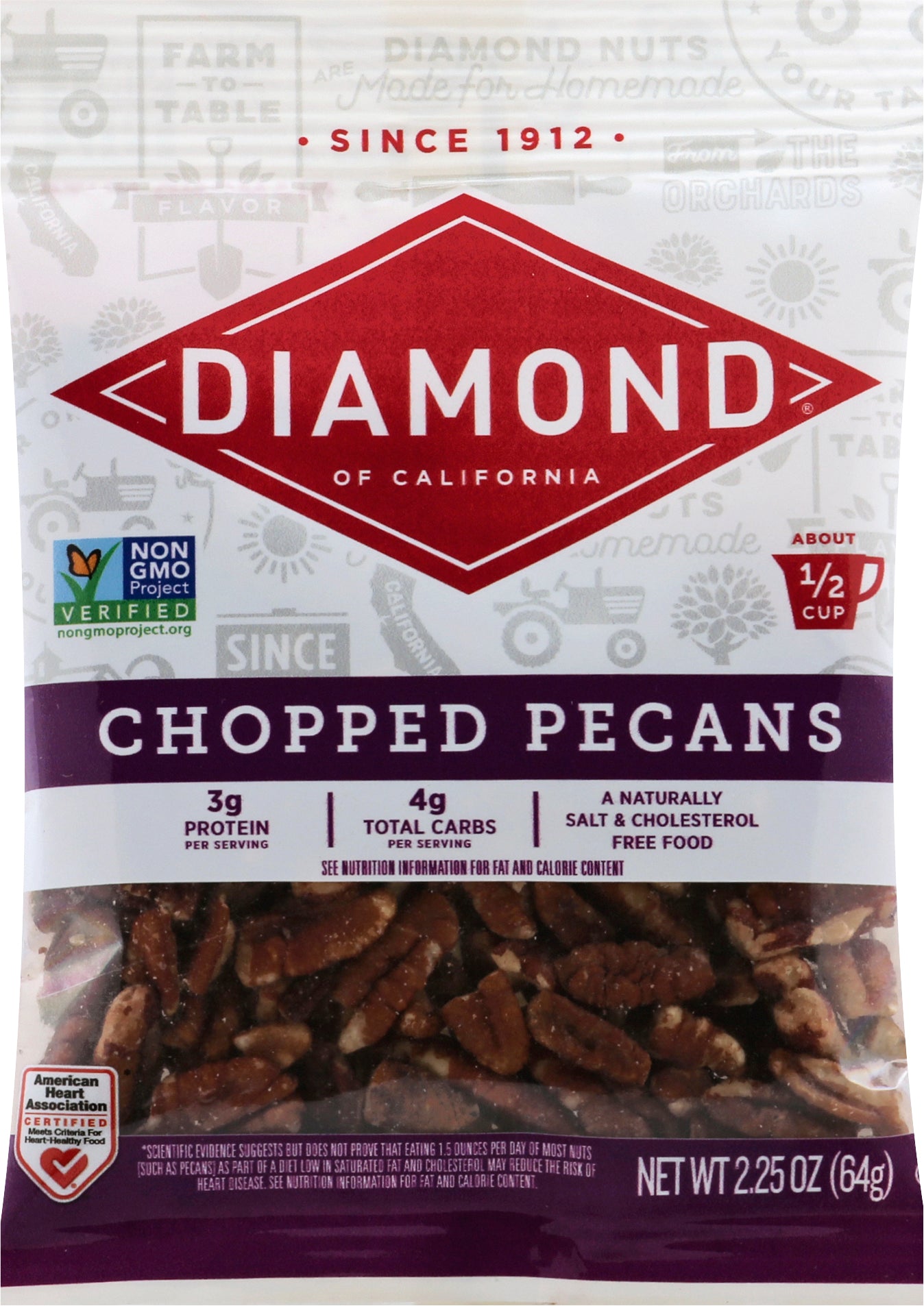 Diamond Chopped Pecans 2.25 oz