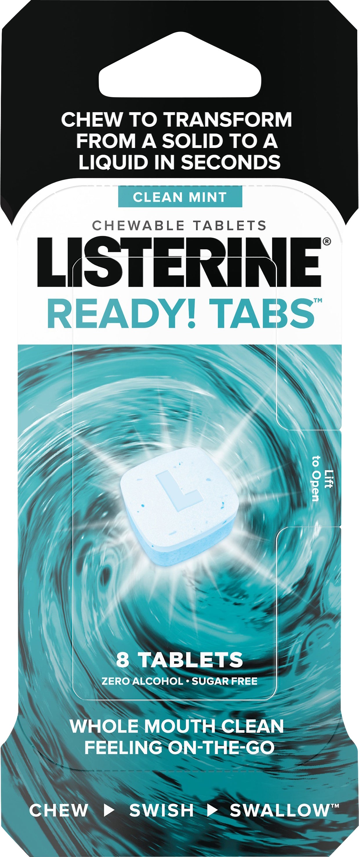 Listerine Chewable Tablets Clean Mint Ready Tabs 8 ea