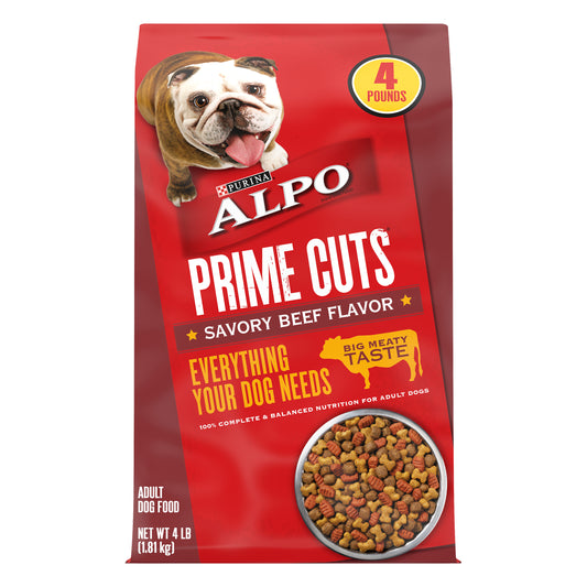 Purina ALPO Dry Dog Food, Prime Cuts Savory Beef Flavor - 4 lb. Bag