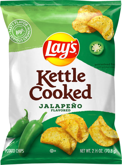Lay's Kettle Cooked Jalapeno Flavored Potato Chips 2.5 oz