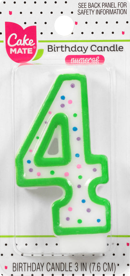 Cake Mate 3 Inch 4 Numeral Birthday Candle 1 ea