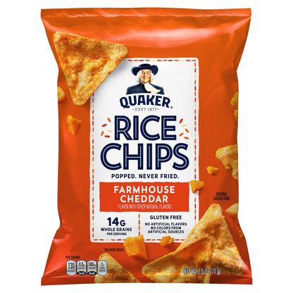 Quaker Rice Chips Farmhouse Cheddar 2.5 Oz