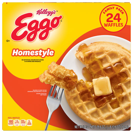 Eggo Family Pack Homestyle Waffles 24 ea Box