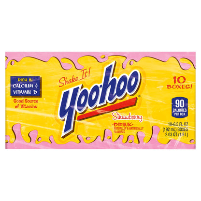 Yoo-hoo Strawberry Drink, 6.5 fl oz boxes, 10 pack