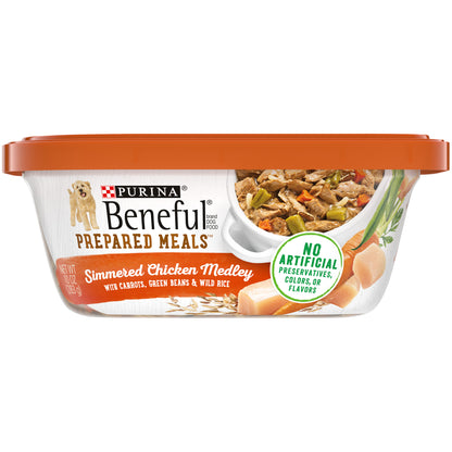 Purina Beneful High Protein With Gravy, Prepared Meals Simmered Chicken Medley 10 Oz