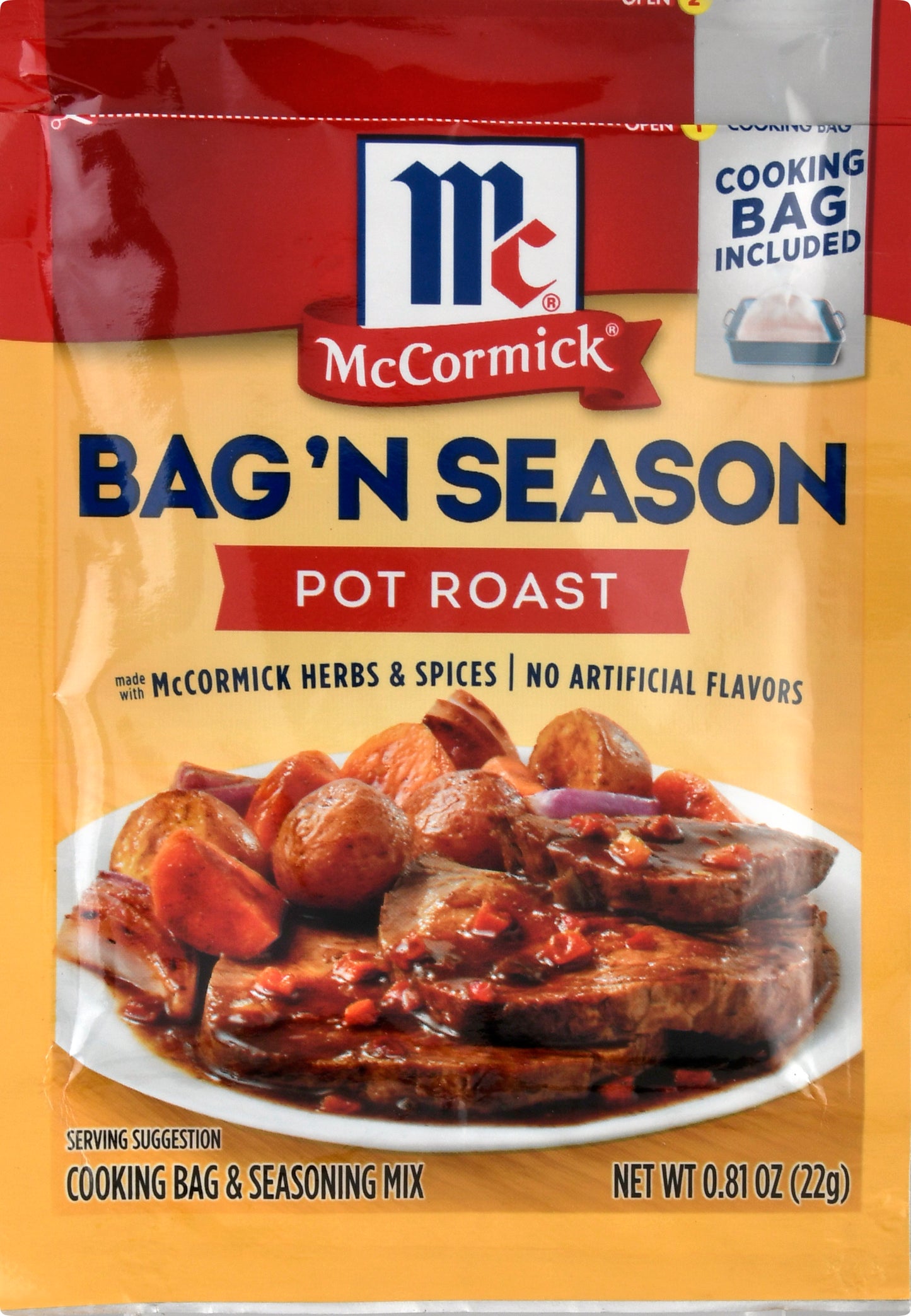 McCormick Bag 'N Season Pot Roast Cooking Bag & Seasoning Mix 0.81 oz