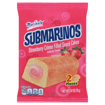Marinela Submarinos Strawberry Crème Filled Snack Cakes 2 Pieces 2 ea