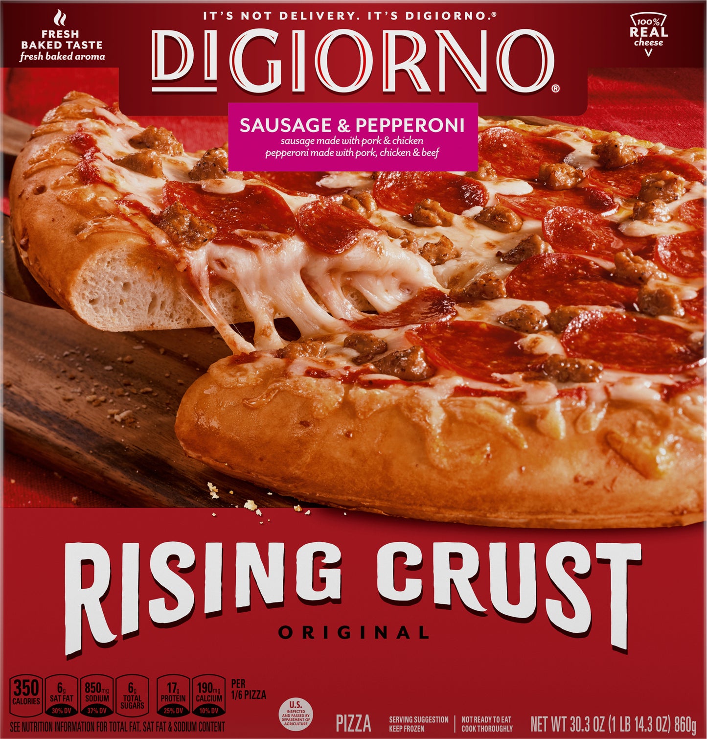 DiGiorno Original Rising Crust Sausage & Pepperoni Pizza 30.3 oz