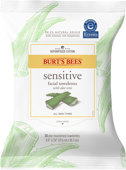 Burt's Bees Sensitive Facial Towelettes 30 ea