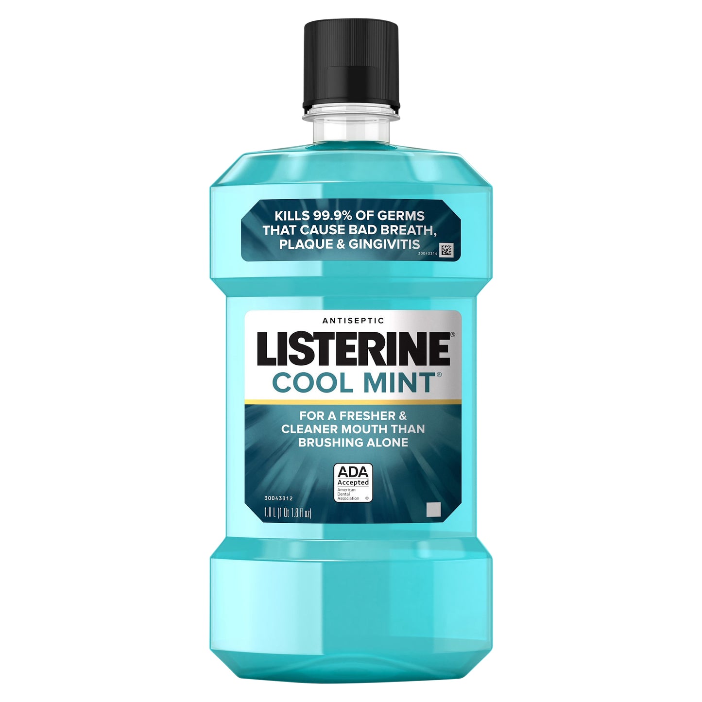 Listerine Cool Mint Antiseptic Mouthwash, Bad Breath & Plaque, 1 L