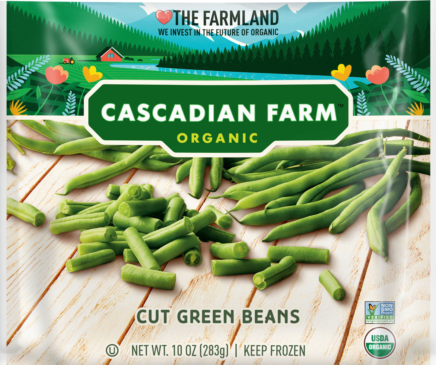 Cascadian Farm Organic Cut Green Beans 10 oz Package