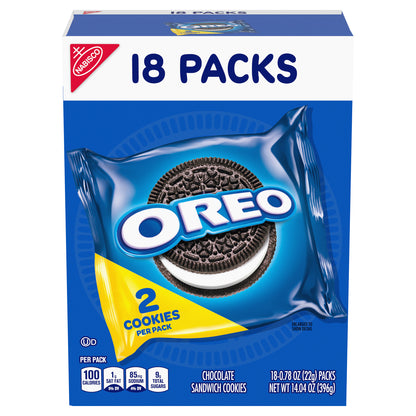 Nabisco Oreo Chocolate Sandwich Cookies 18-2 ct Packs