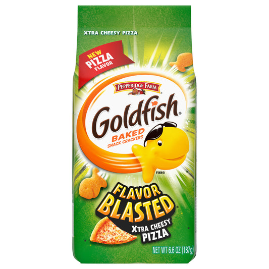 Goldfish Flavor Blasted Xtra Cheesy Pizza Baked Snack Crackers 6.6 oz