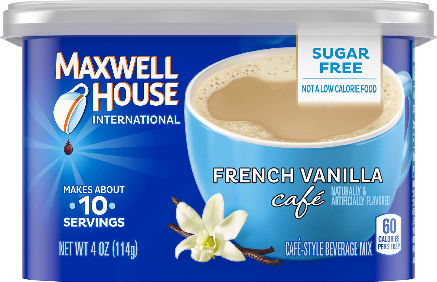 Maxwell House International Sugar Free Cafe-Style French Vanilla Cafe Beverage Mix 4 oz