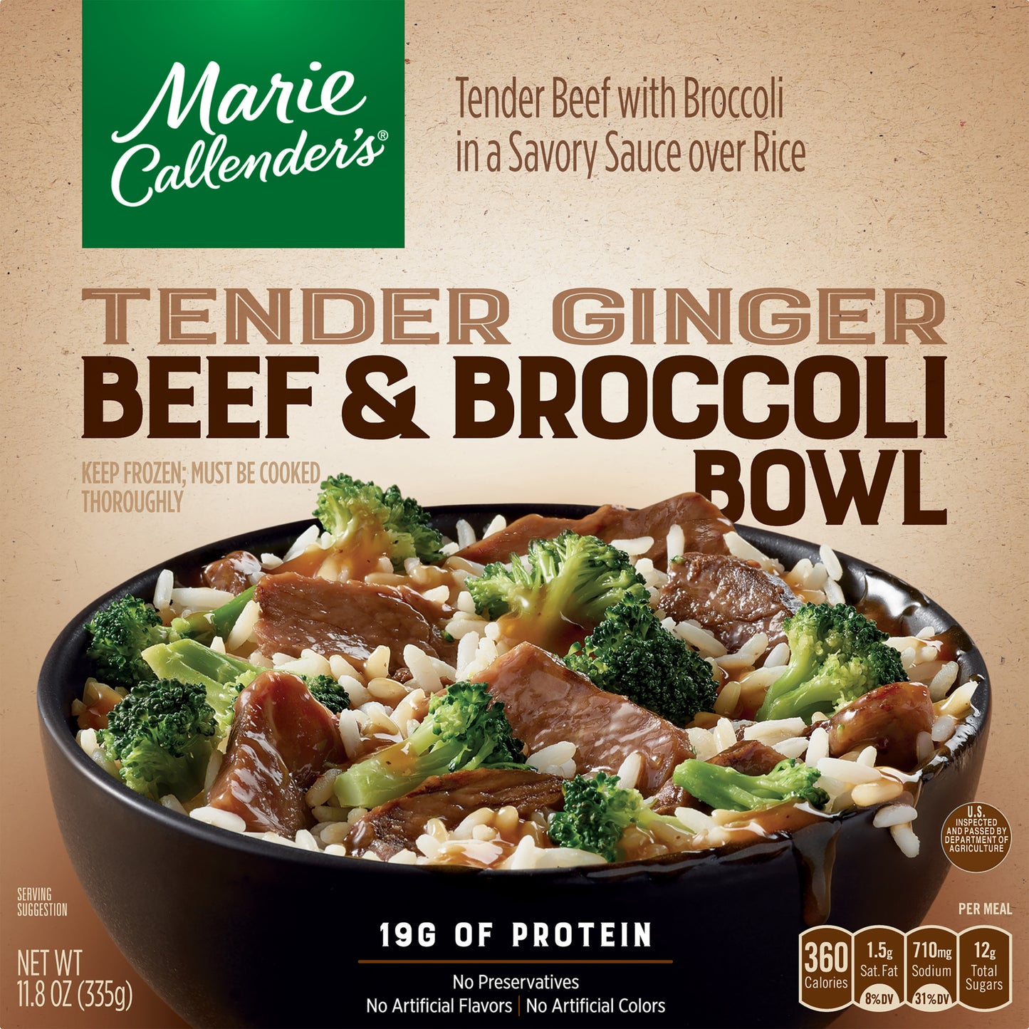 Marie Callender's Tender Ginger Beef & Broccoli Bowl 11.8 oz