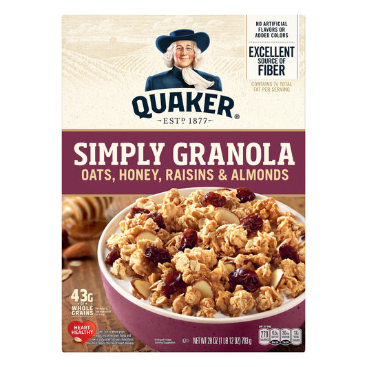 Quaker Oats, Honey, Raisins & Almonds Simply Granola 28 oz