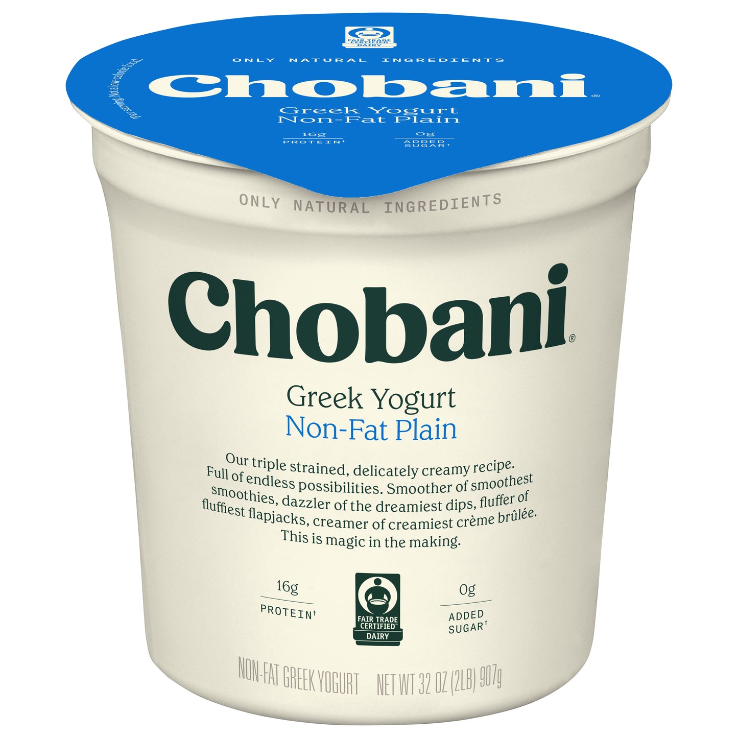 Chobani Greek Non-Fat Plain Yogurt 32 oz