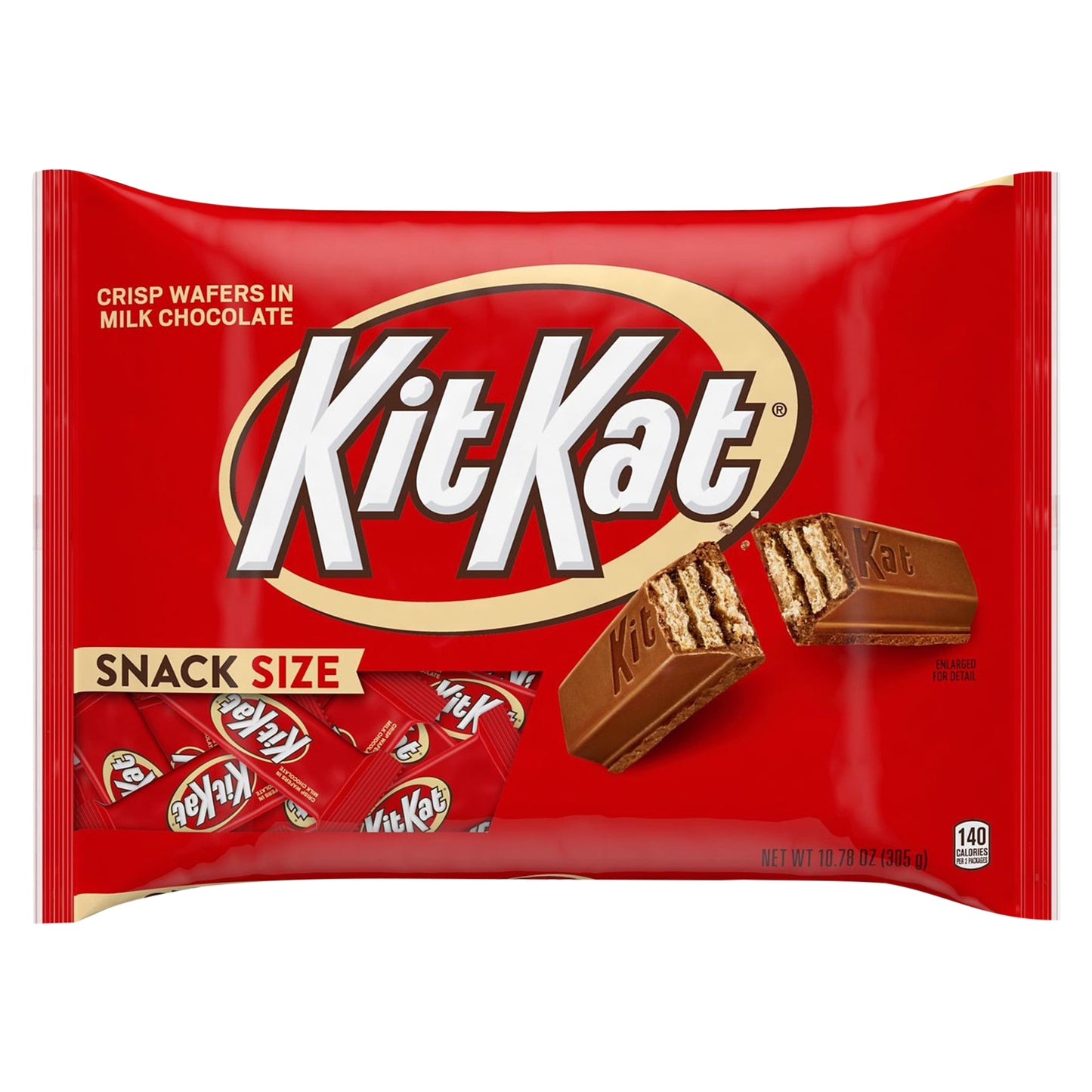 KIT KAT® Milk Chocolate Wafer Snack Size Candy Bars, Individually Wrapped, 10.78 oz, Bag