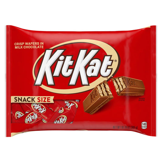 KIT KAT® Milk Chocolate Wafer Snack Size Candy Bars, Individually Wrapped, 10.78 oz, Bag