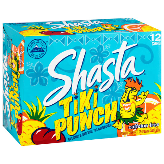 Shasta Caffeine Free Tiki Punch Soda 12 - 12 fl oz Cans