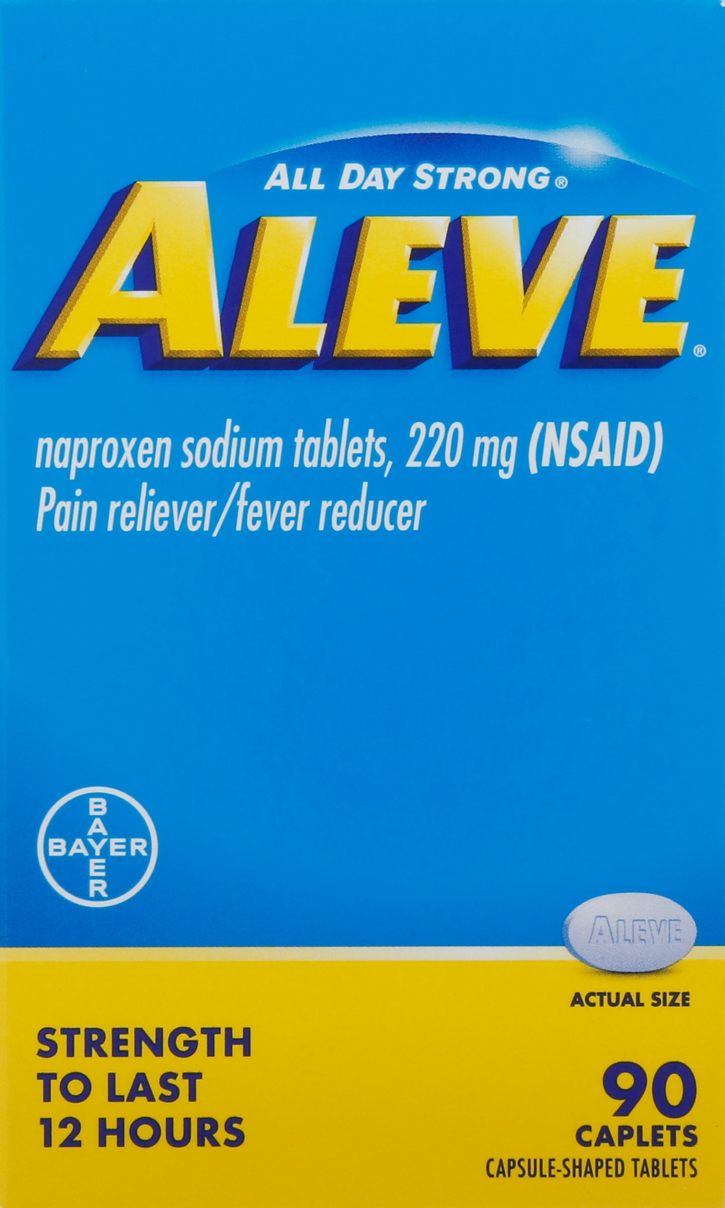 Aleve All Day Strong 220 mg Pain Reliever/Fever Reducer Caplets 90 ea
