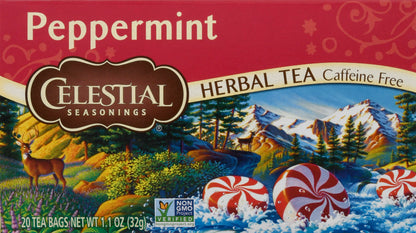Celestial Seasonings Tea Bags Caffeine Free Peppermint Herbal Tea 20 ea