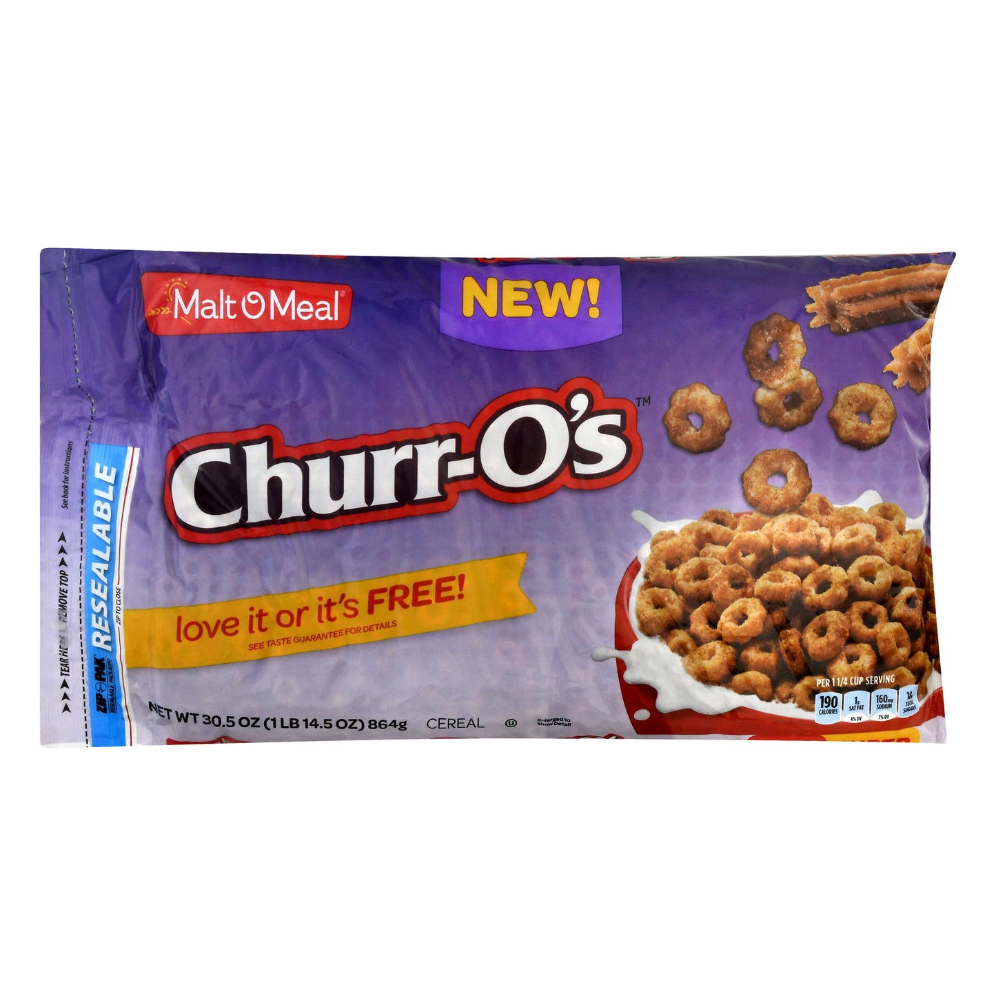 Malt O Meal Super Size Churr-O's Cereal 30.5 oz