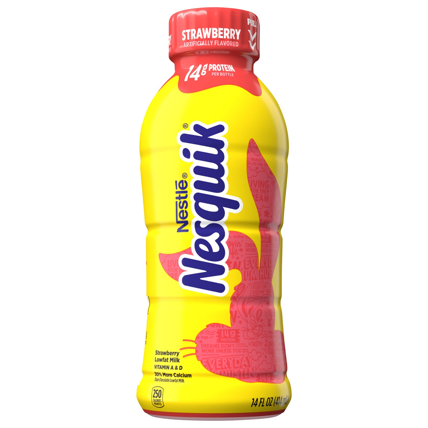 Nesquik Lowfat Strawberry Milk 14 oz Bottle