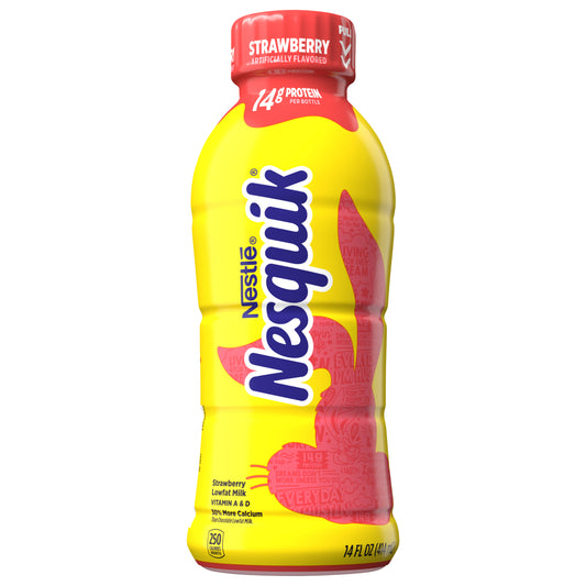 Nesquik Lowfat Strawberry Milk 14 oz Bottle