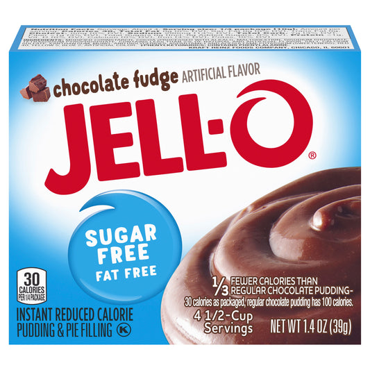 Jell-O Sugar Free Chocolate Fudge Instant Pudding Mix, 1.4 oz Box