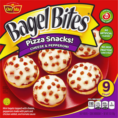 Bagel Bites Cheese & Pepperoni Mini Pizza Bagel Frozen Snacks, 9 ct Box