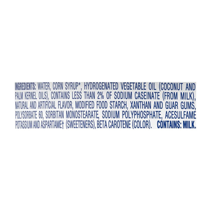 Cool Whip Zero Sugar Whipped Topping Lid 8 oz