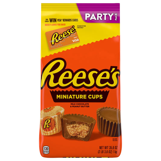 REESE'S Miniatures Milk Chocolate Peanut Butter Cups Candy, Easter, 35.6 oz, Bulk Party Bag