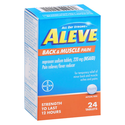 Aleve All Day Strong 220 mg Back & Muscle Pain Tablets 24 ea Box