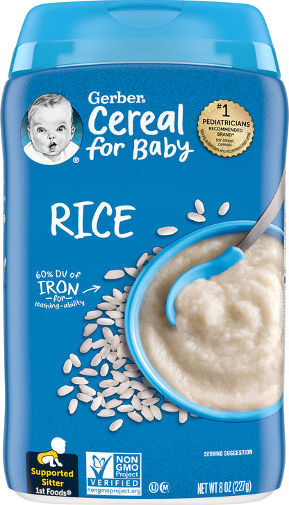 Gerber Cereal for Baby Rice Shrink R033C 8 oz (227g)