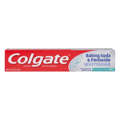 Colgate Gel Anticavity Fluoride, Baking Soda & Peroxide Whitening Frosty Mint Stripe Toothpaste 6 oz