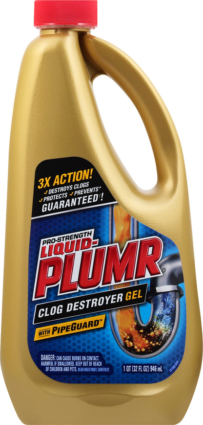 Liquid Plumr Gel Pro-Strength Clog Destroyer 1 qt