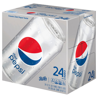 Diet Pepsi Soda Classic 12 Fl Oz 24 Count Cans