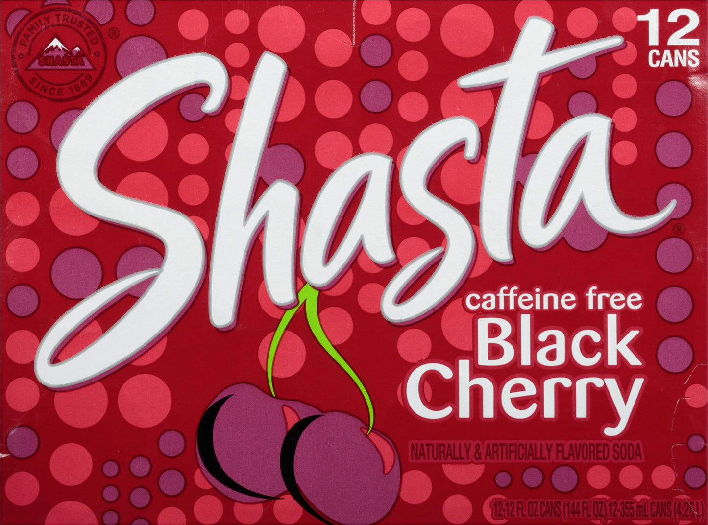 Shasta Caffeine Free Black Cherry Soda 12 - 12 fl oz Cans